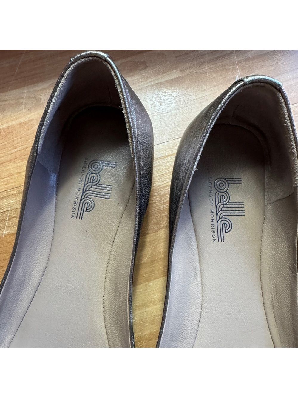 Belle by sigerson morrison pewter capria ballerina flats size 8 - Picture 5 of 13